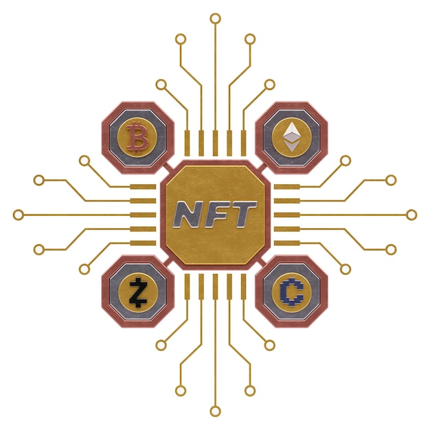 Icono 3D van rode NFT