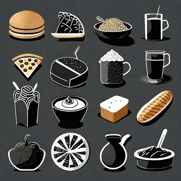 Иконы различных типов продуктов питания