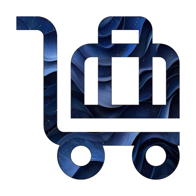 icons photo luggage cart blue gradient background style design