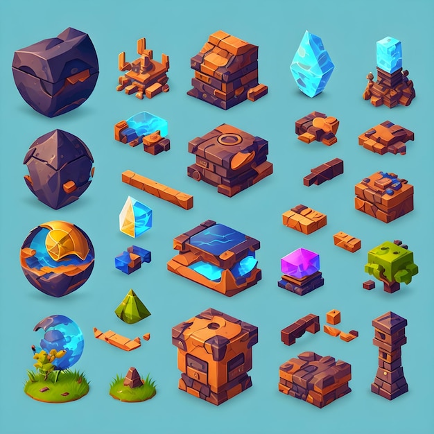 Iconset ui explorer adventure rpg asset store game icons high quality 2d game pixel