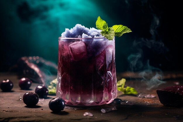 Icy Blueberry Crush Cool and Refreshing Beverage