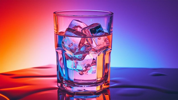 an icy glass of water with some ice and wine