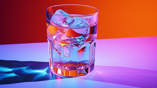 an icy glass of water with some ice and wine