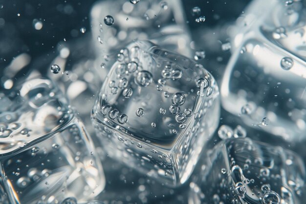 Photo icy marvels ice cubes spectacle