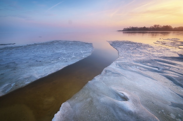 Icy morning. Conposition of nature.