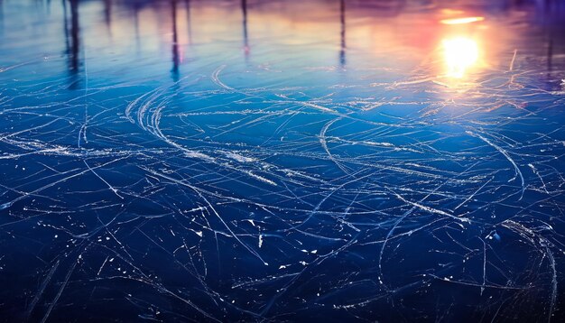 Icy Tracks Blue Ice's skate littekens textuur