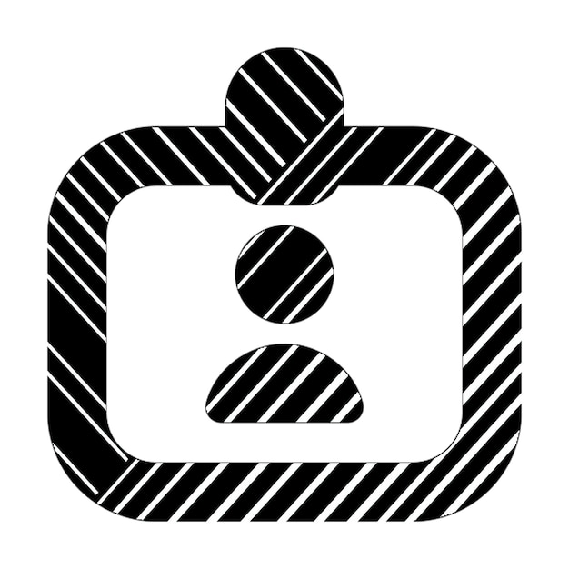 Photo id card clip alt icon black white diagonal lines