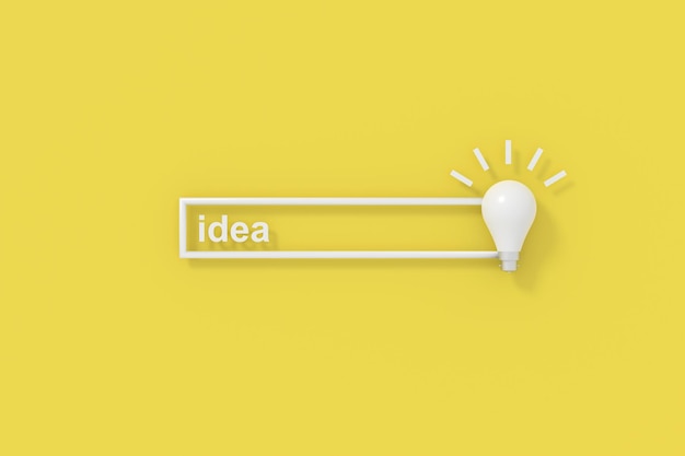 Idea banner design 3D rendering