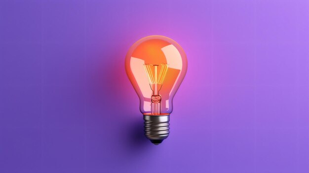 Idea concept light bulb on the color background