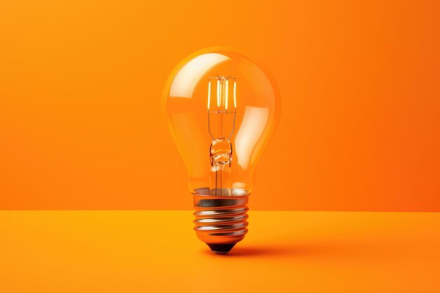 Idea concept on orange background