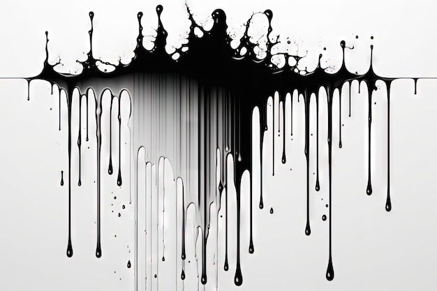 The idea of drips of water on a white background