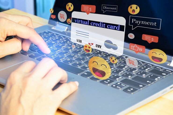 Photo the idea is to use a virtual credit card to buy things and spend money online