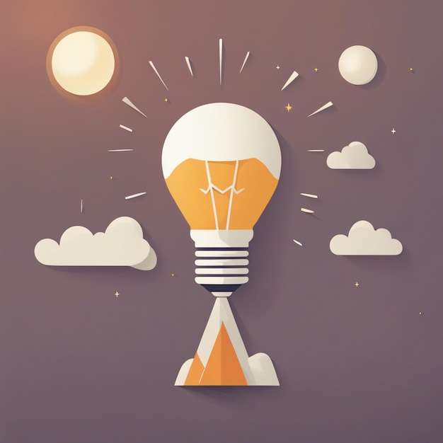 Idea light bulb flat design