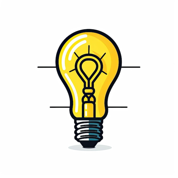 an idea symbol light bulb icon in the style of exploratory line work