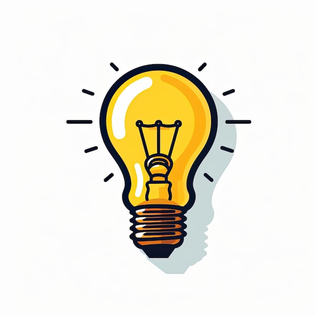 an idea symbol light bulb icon in the style of exploratory line work