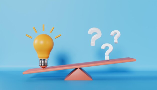 Idea target concept gele gloeilamp Vergelijk Qusetion Mark