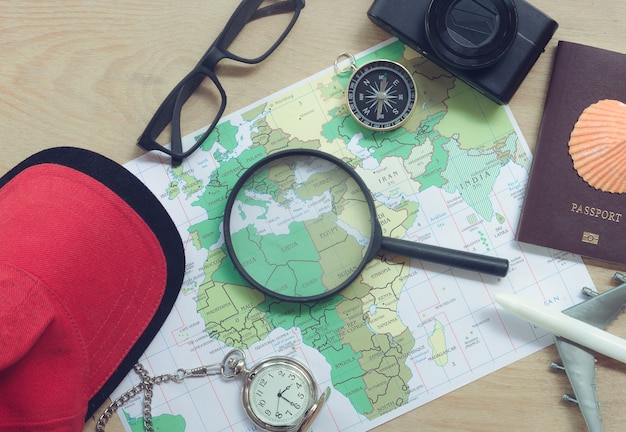 Ideas for holiday planning With the necessary equipment to travel.