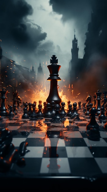 Chess battles inspire ingenious concepts and innovative strategic ideas  Vertical Mobile Wallpaper AI Generated 31596802 Stock Photo at Vecteezy