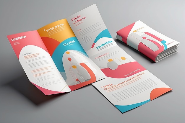 Photo identity design corporate templates company style set of booklets white folding paper flyer