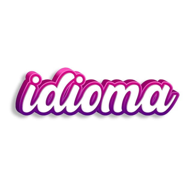 idioma typography 3d design yellow pink white background photo jpg