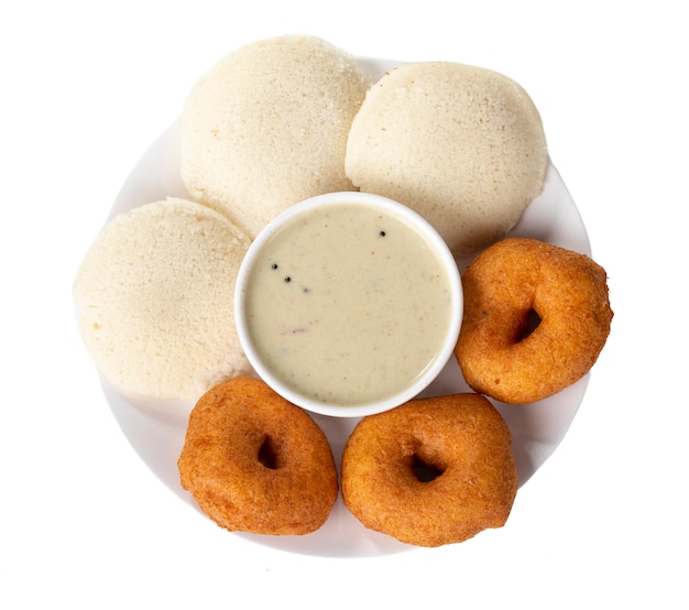 idli, sambar, vada and coconut chutney, south indian breakfast