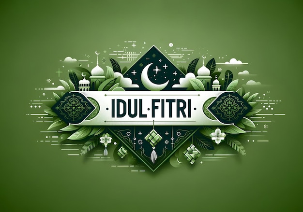 Idul fitri banner illustration