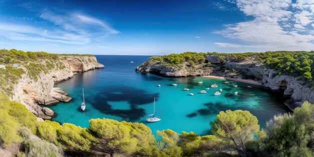 Idyllic beach with teal waters in Spain