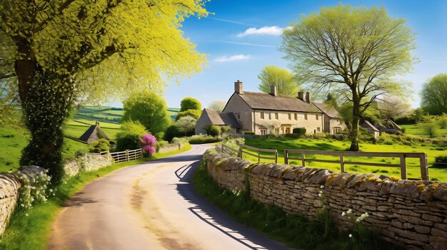 Idyllic and charm of rolling countryside landscape