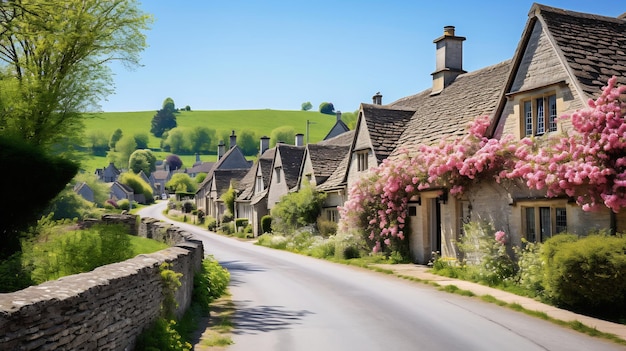 Idyllic and charm of rolling countryside landscape