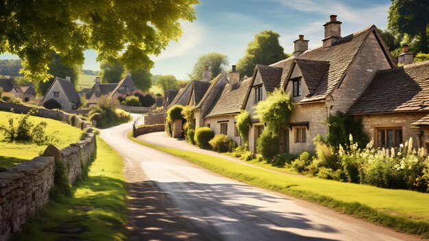 Idyllic and charm of rolling countryside landscape