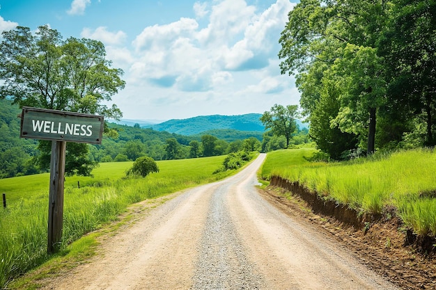 Idyllic Country Road Leading to Wellness