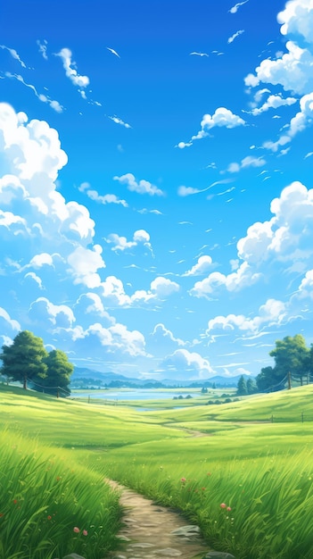 idyllic countryside landscape background