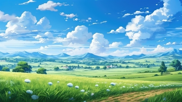 idyllic countryside landscape background