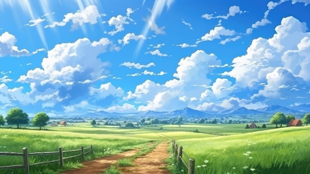 idyllic countryside landscape background