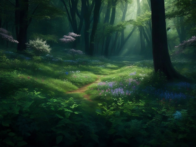 Idyllic Daylight Forest Landscape