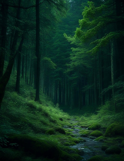 Idyllic Daylight Forest Landscape