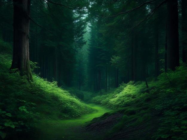 Idyllic Daylight Forest Landscape