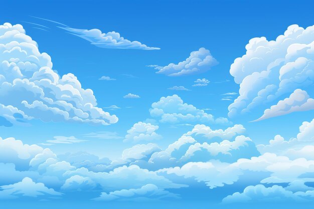 An idyllic morning a vibrant vector portrait of blue skies puffy white clouds and a stunning 32