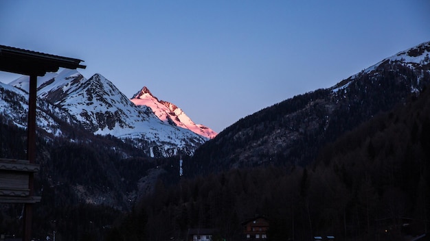 Idyllic sunrise landscape scene in Tirol Alps Austria