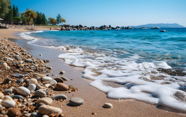 Idyllisch tropisch strand foto achtergrond