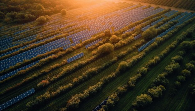 Idyllische wijngaard die schoonheid in de natuur oogst met veelkleurige bloemen gegenereerd door kunstmatige intelligentie