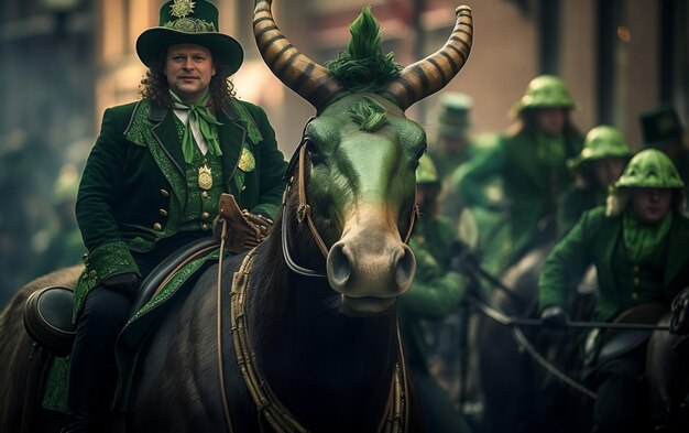 Ierse Joy Capturing Saint Patrick's Day Parade Schoonheid Generatieve AI