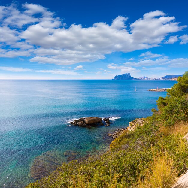 Ifach Penon view of calpe from Moraira in Alicante