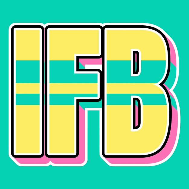 사진 ifb typography vintage 90s 3d design yellow pink text background photo jpg