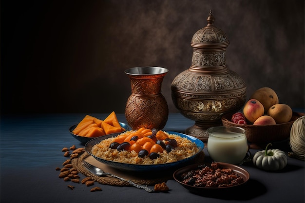 iftar foodfoto landschapsfotografie, Generative Ai