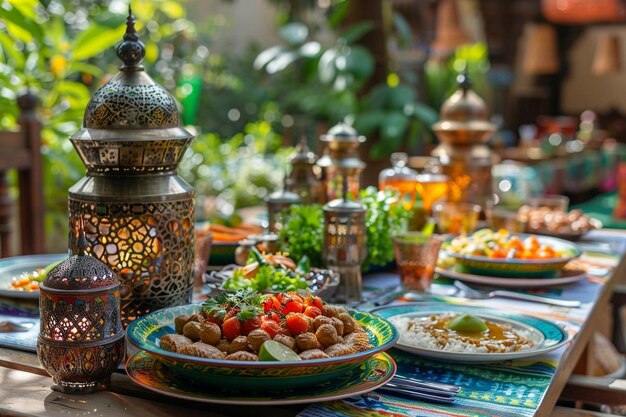 Iftar Table Setting with Delicious Arabic Cuisine Ramadan Iftar image photography