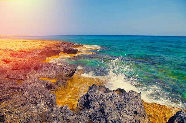 Igneous sea coast Protaras Cyprus