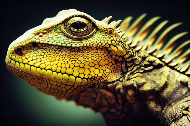 Iguana animal portrait of an iguana digital art style\
illustration painting