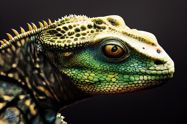 Iguana animal portrait of an iguana digital art style\
illustration painting