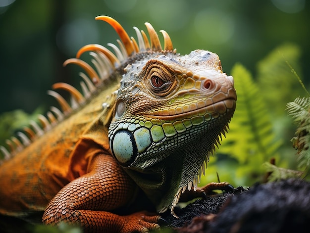 Iguana in zijn natuurlijke habitat Wildlife Photography Generative AI